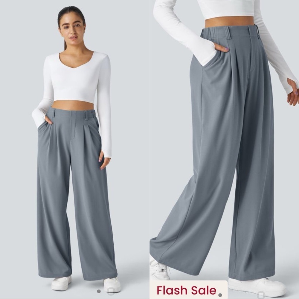 Halara Flex Wide Leg Waffle Work Pants Size XS Reg.